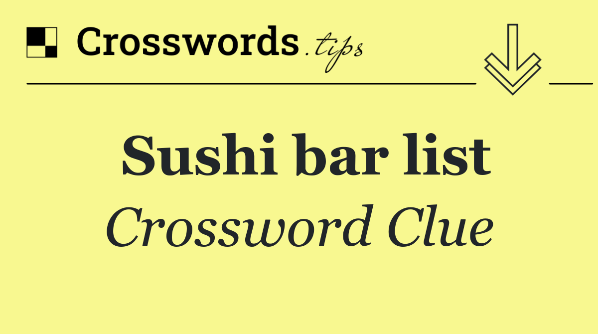 Sushi bar list