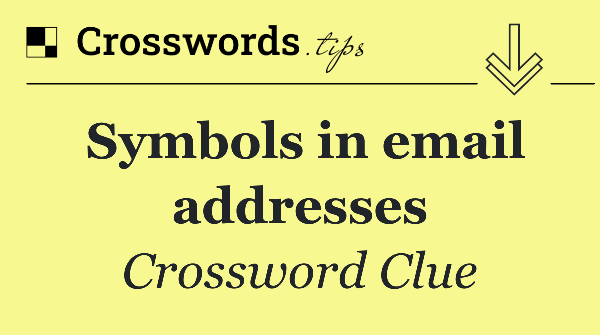 Symbols in email addresses