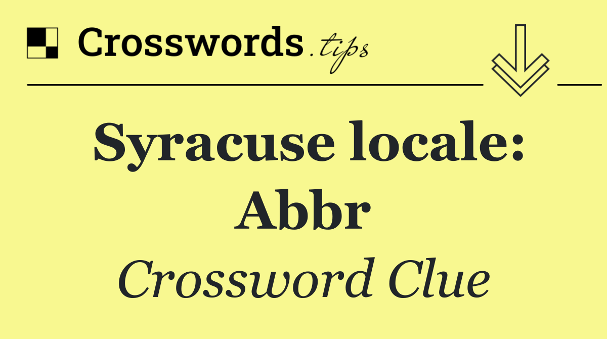 Syracuse locale: Abbr