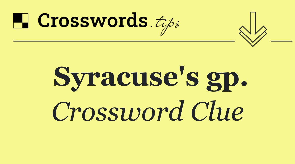 Syracuse's gp.