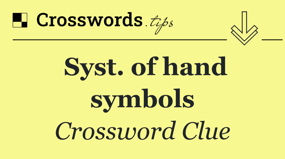 Syst. of hand symbols