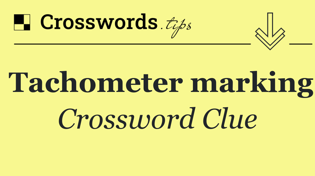 Tachometer marking