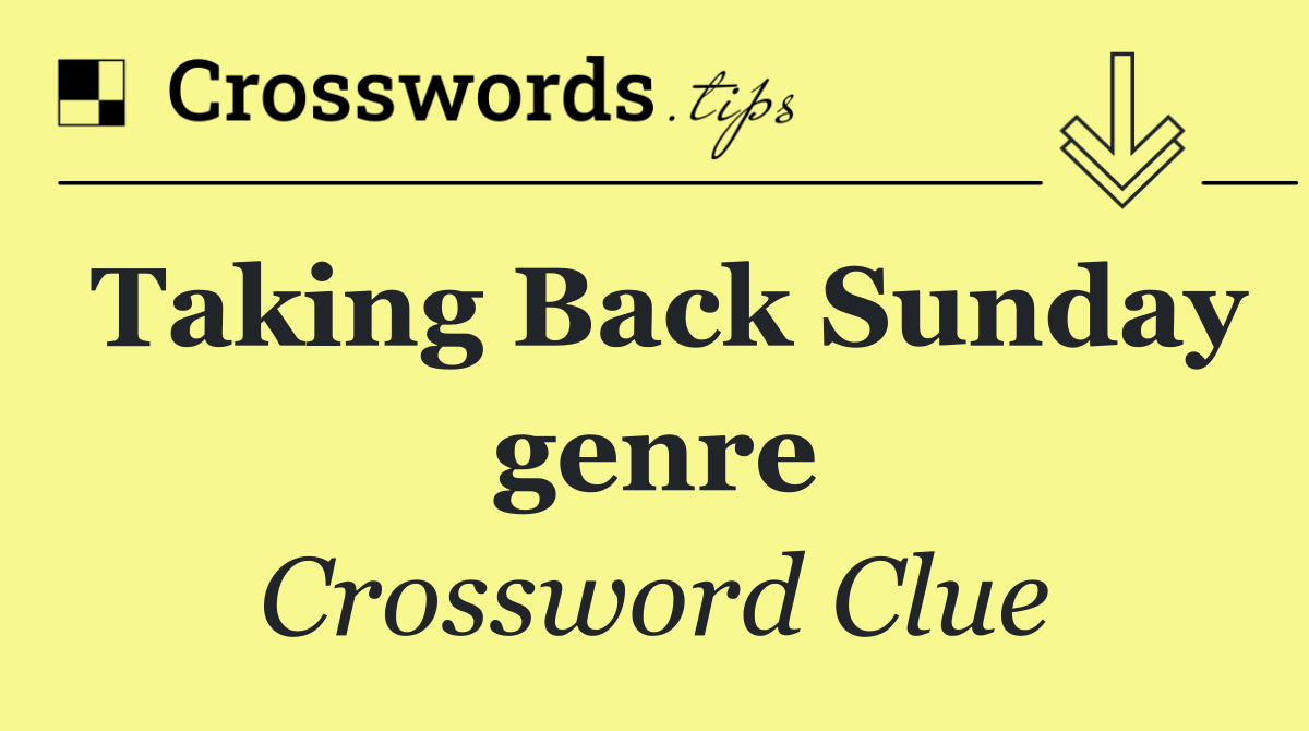 Taking Back Sunday genre