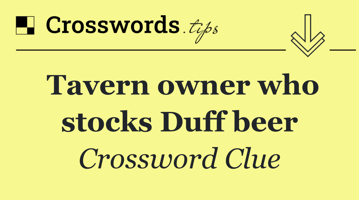 Tavern owner who stocks Duff beer