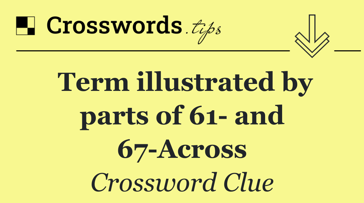 Term illustrated by parts of 61  and 67 Across