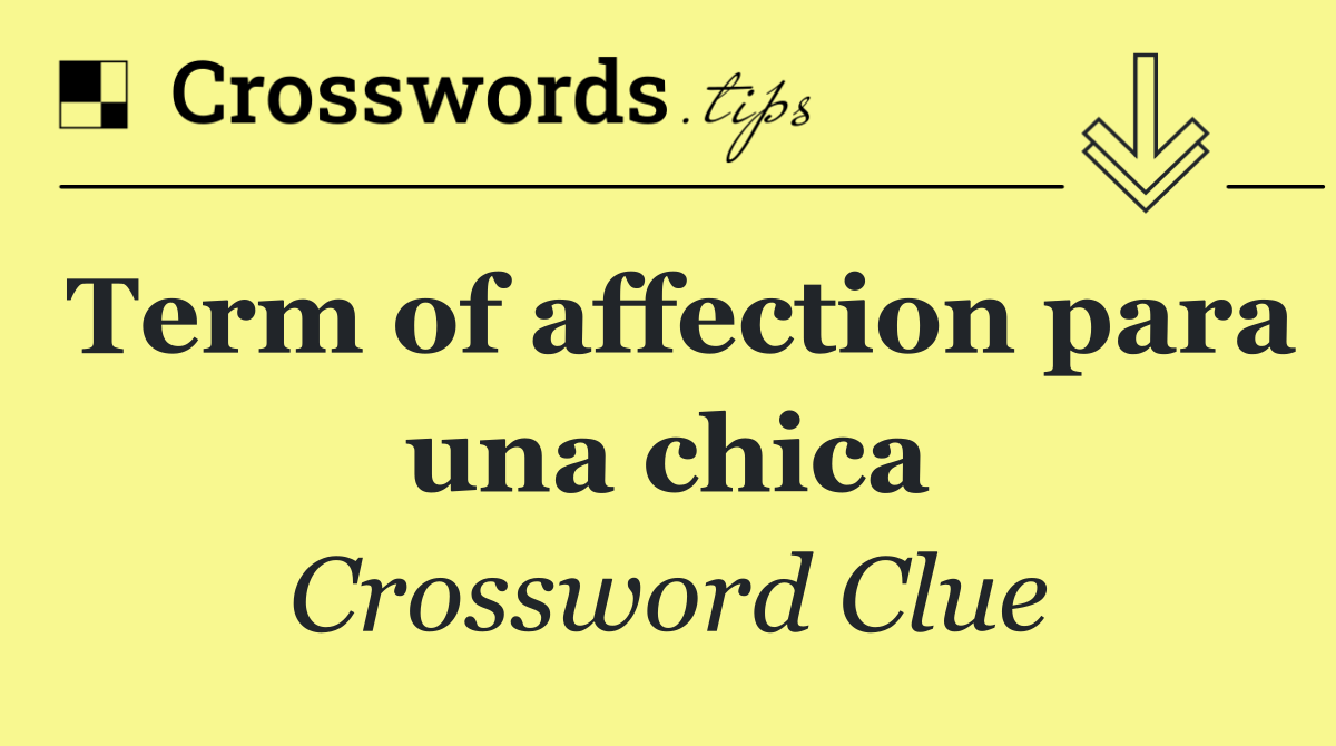 Term of affection para una chica