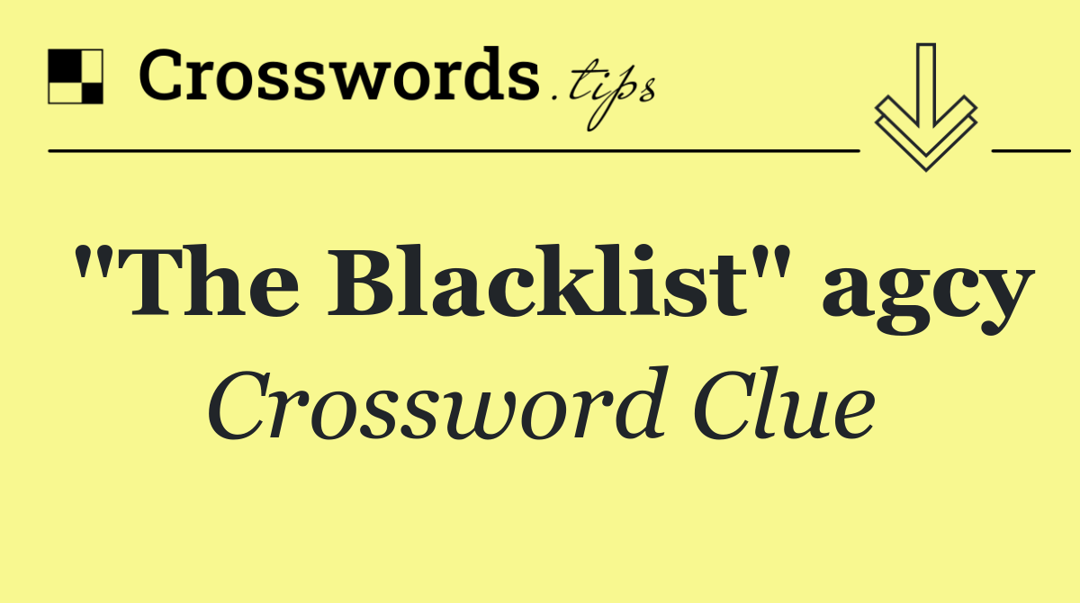 "The Blacklist" agcy