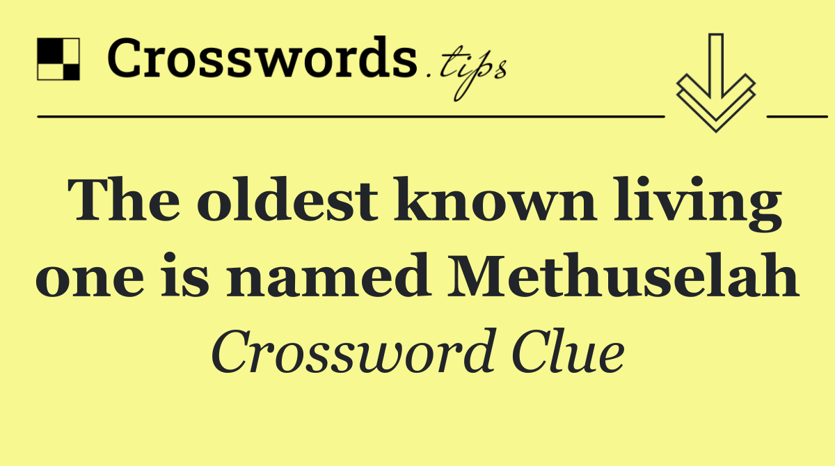 The oldest known living one is named Methuselah