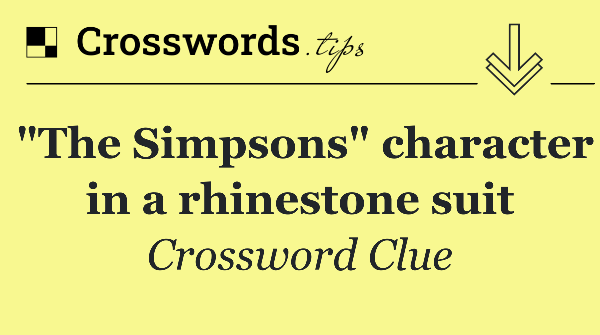 "The Simpsons" character in a rhinestone suit