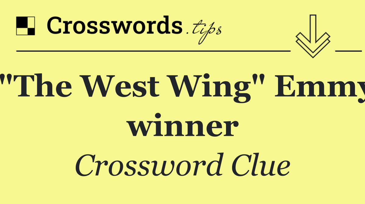 "The West Wing" Emmy winner