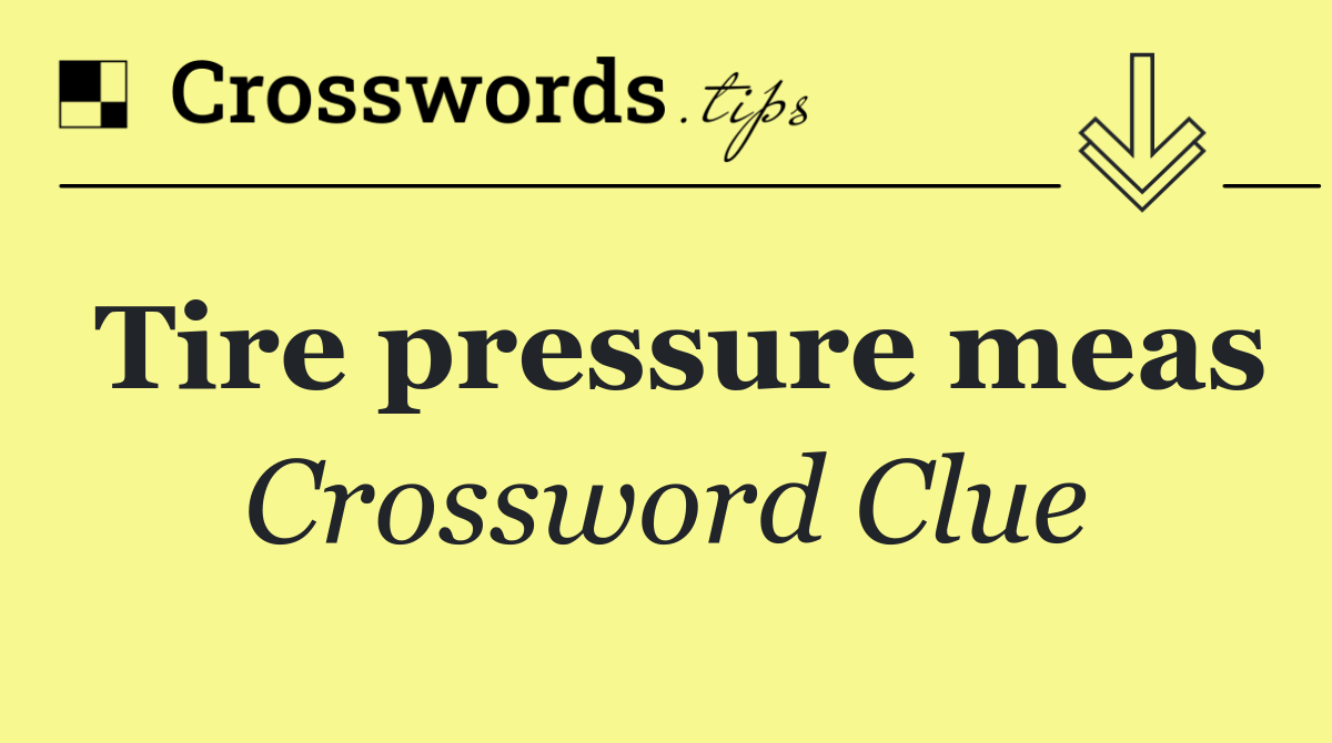 Tire pressure meas