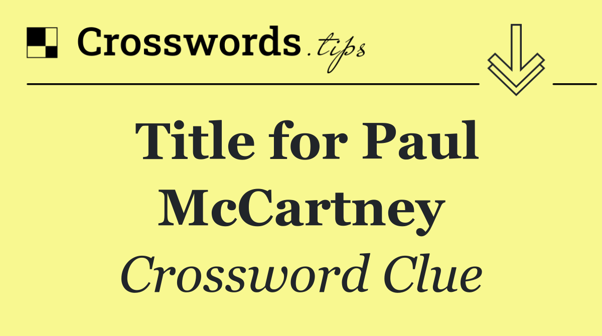 Title for Paul McCartney