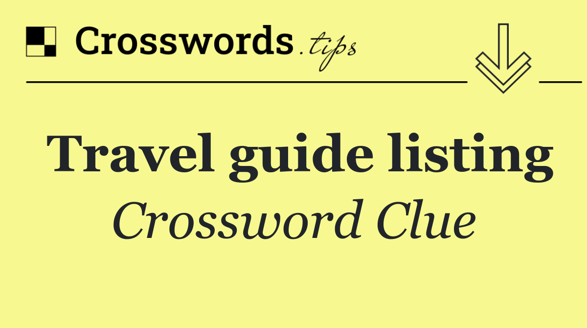Travel guide listing
