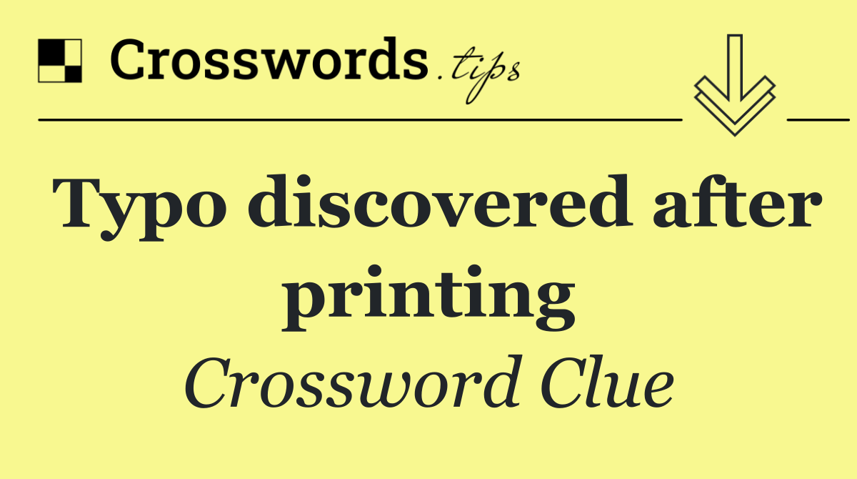 Typo discovered after printing