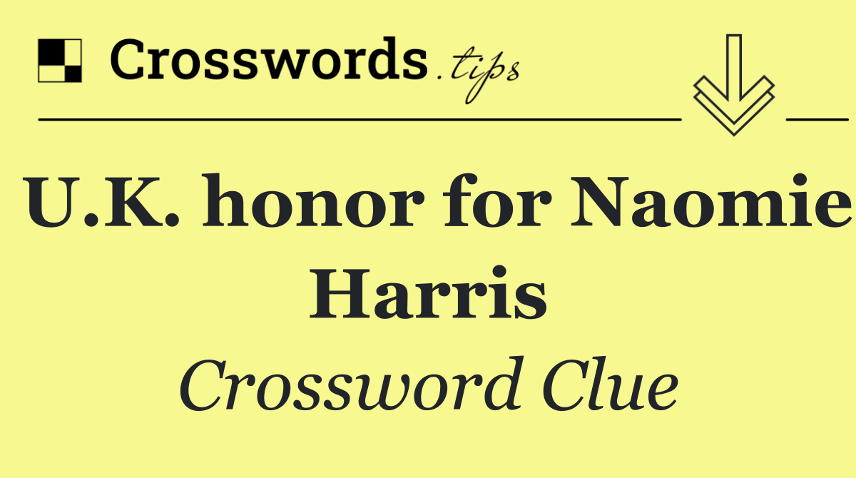 U.K. honor for Naomie Harris