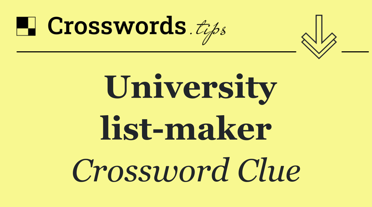 University list maker
