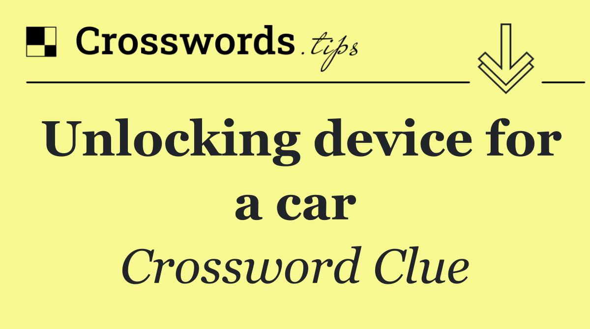 Unlocking device for a car