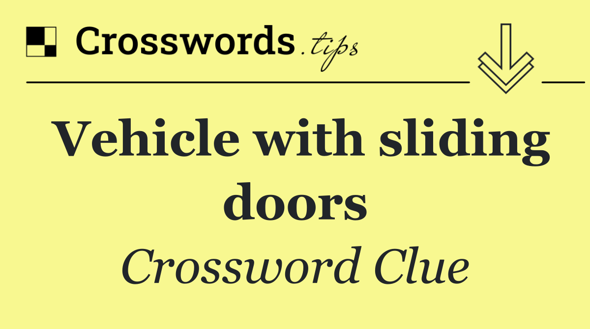 Vehicle with sliding doors