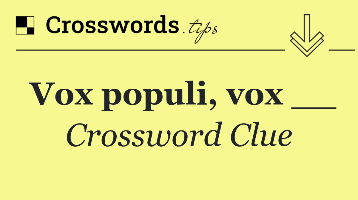 Vox populi, vox __