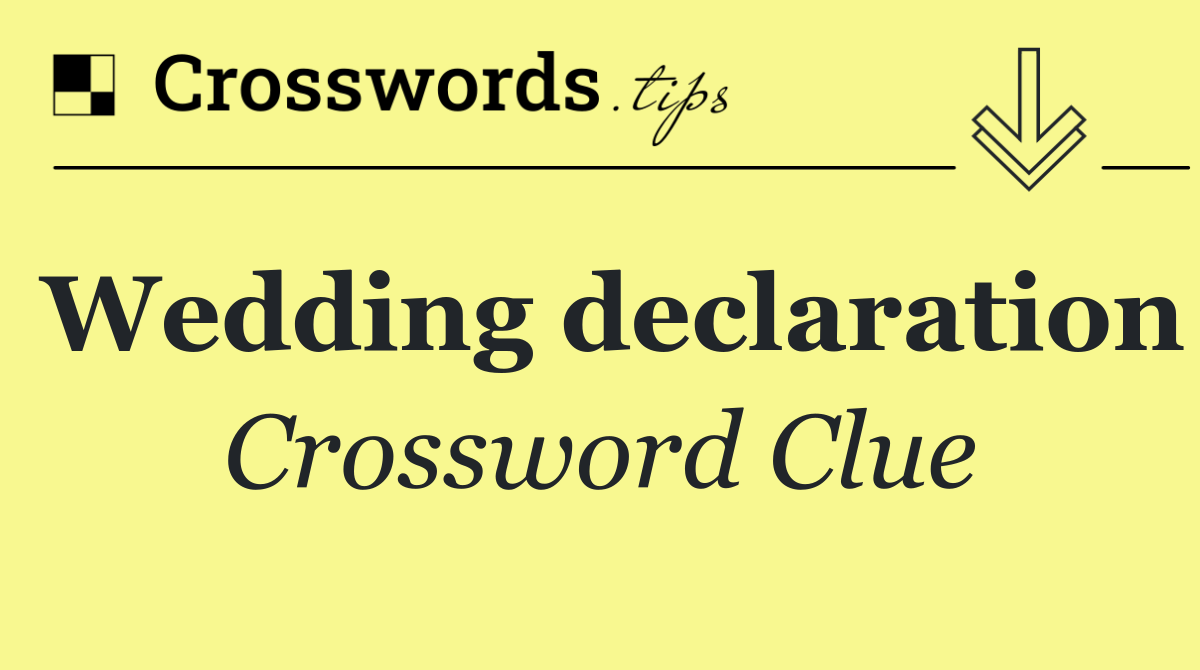 Wedding declaration