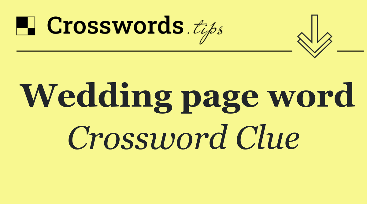 Wedding page word