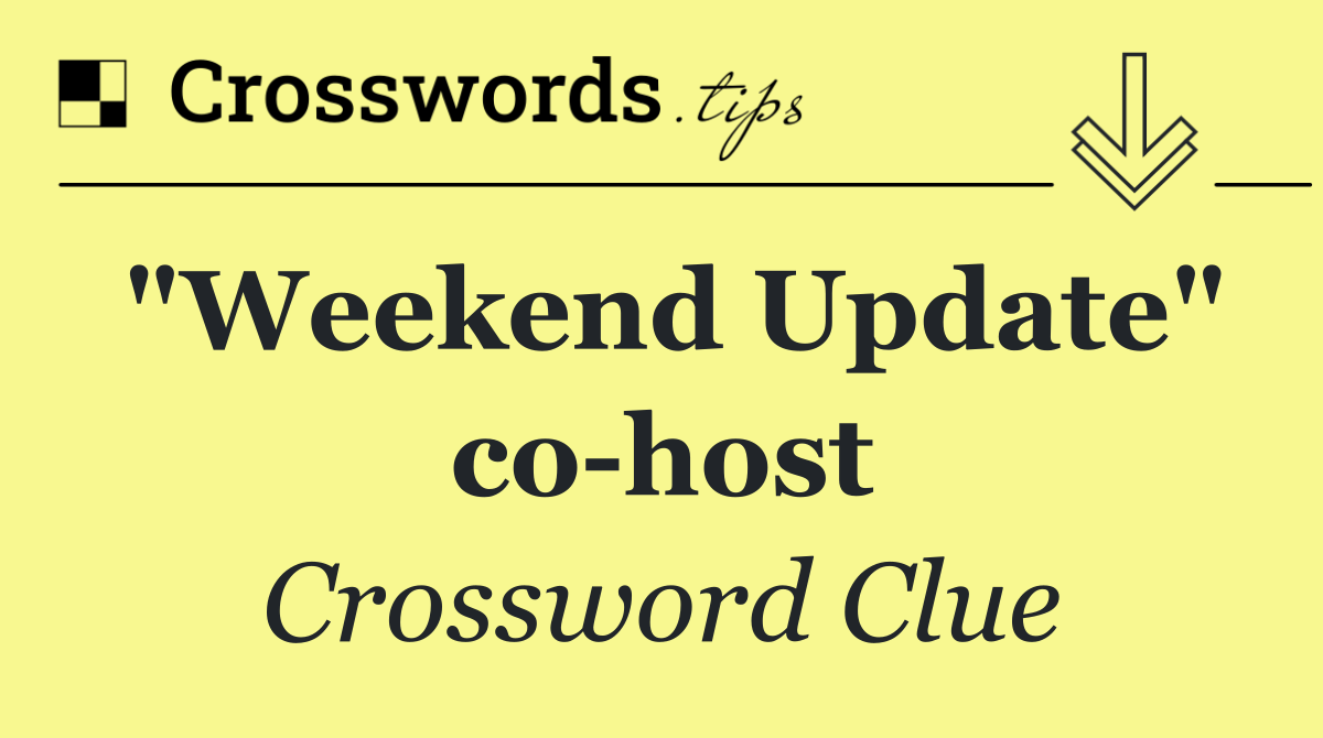 "Weekend Update" co host