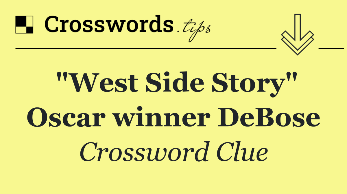 "West Side Story" Oscar winner DeBose