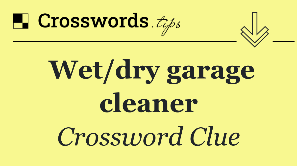 Wet/dry garage cleaner