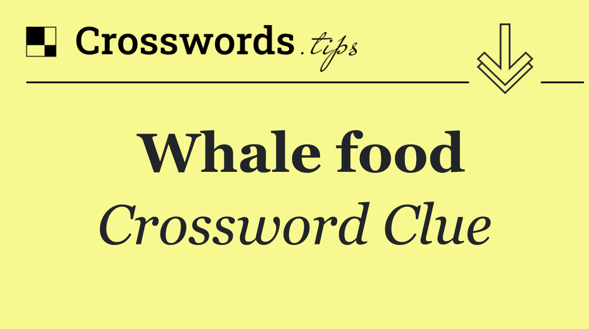 Whale food