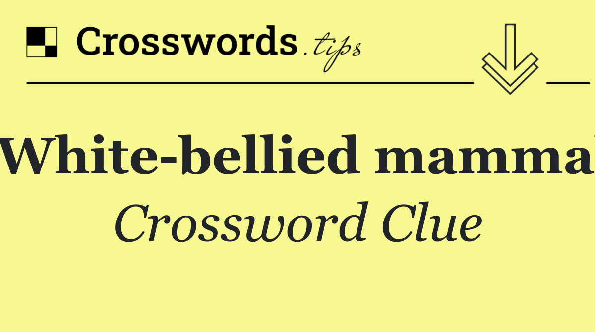 White bellied mammal