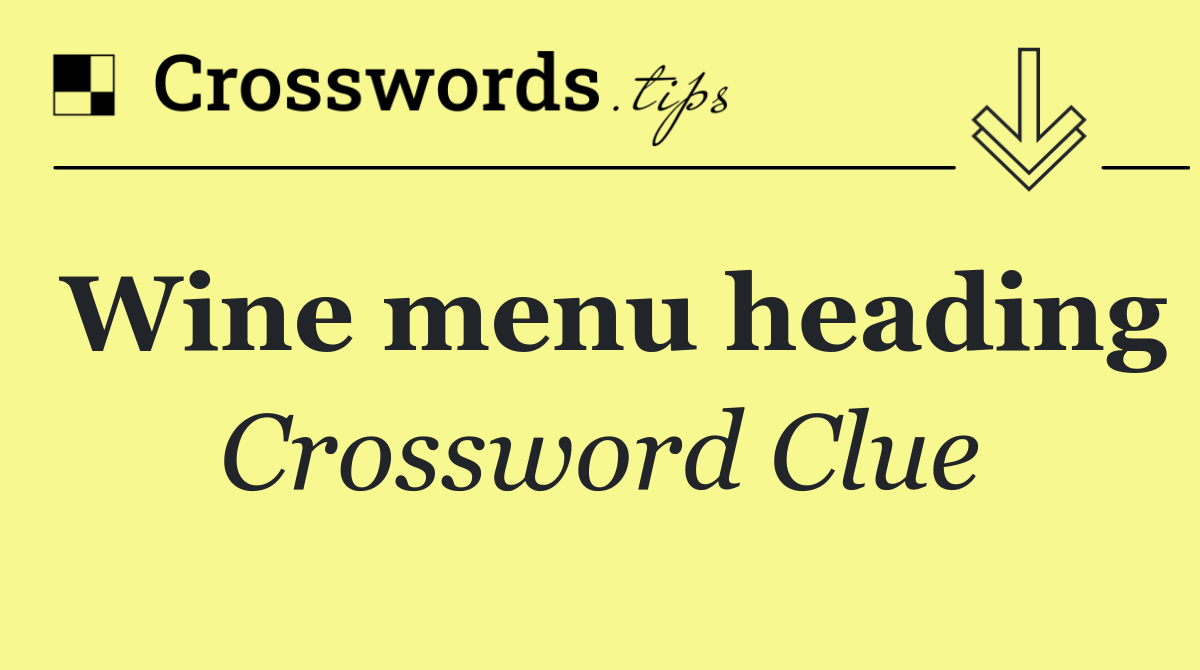 Wine menu heading