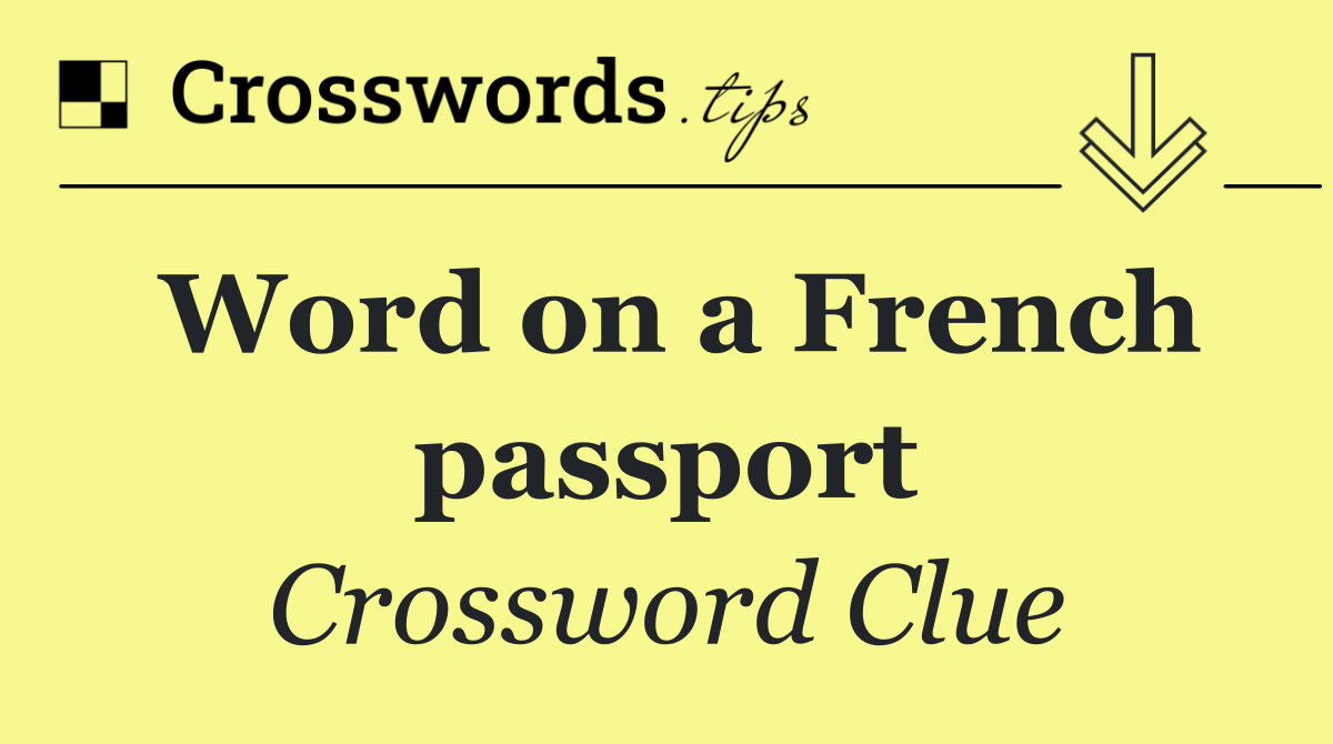 Word on a French passport