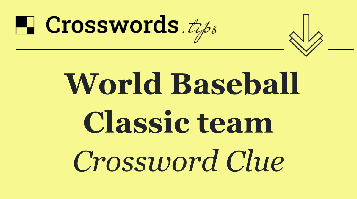World Baseball Classic team