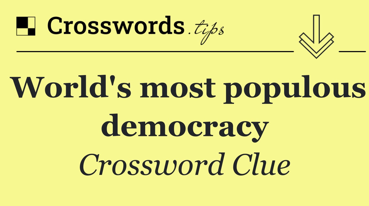 World's most populous democracy