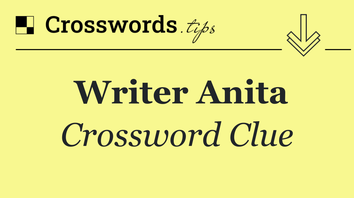 Writer Anita