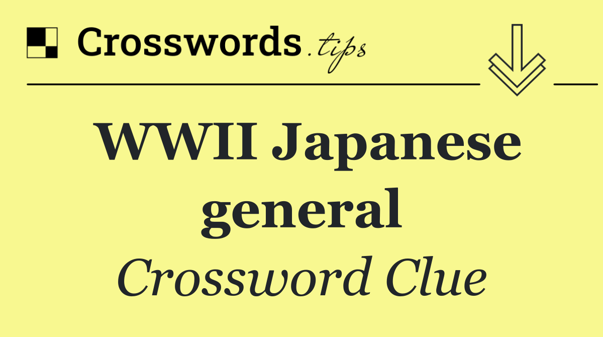 WWII Japanese general