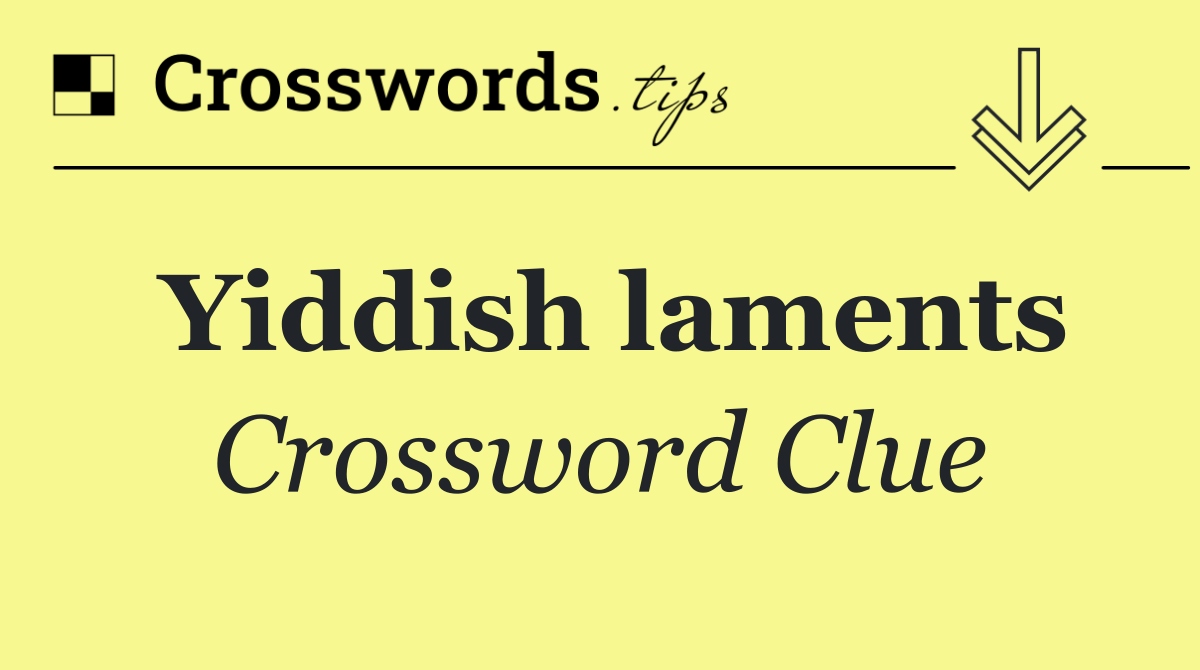 Yiddish laments