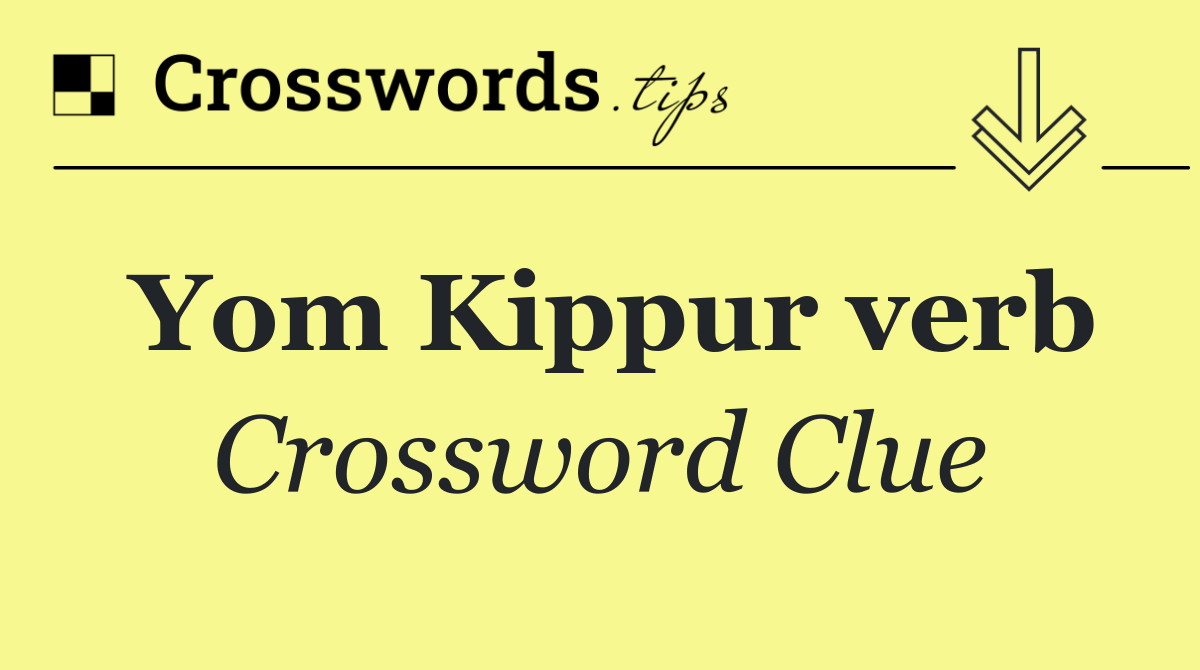Yom Kippur verb