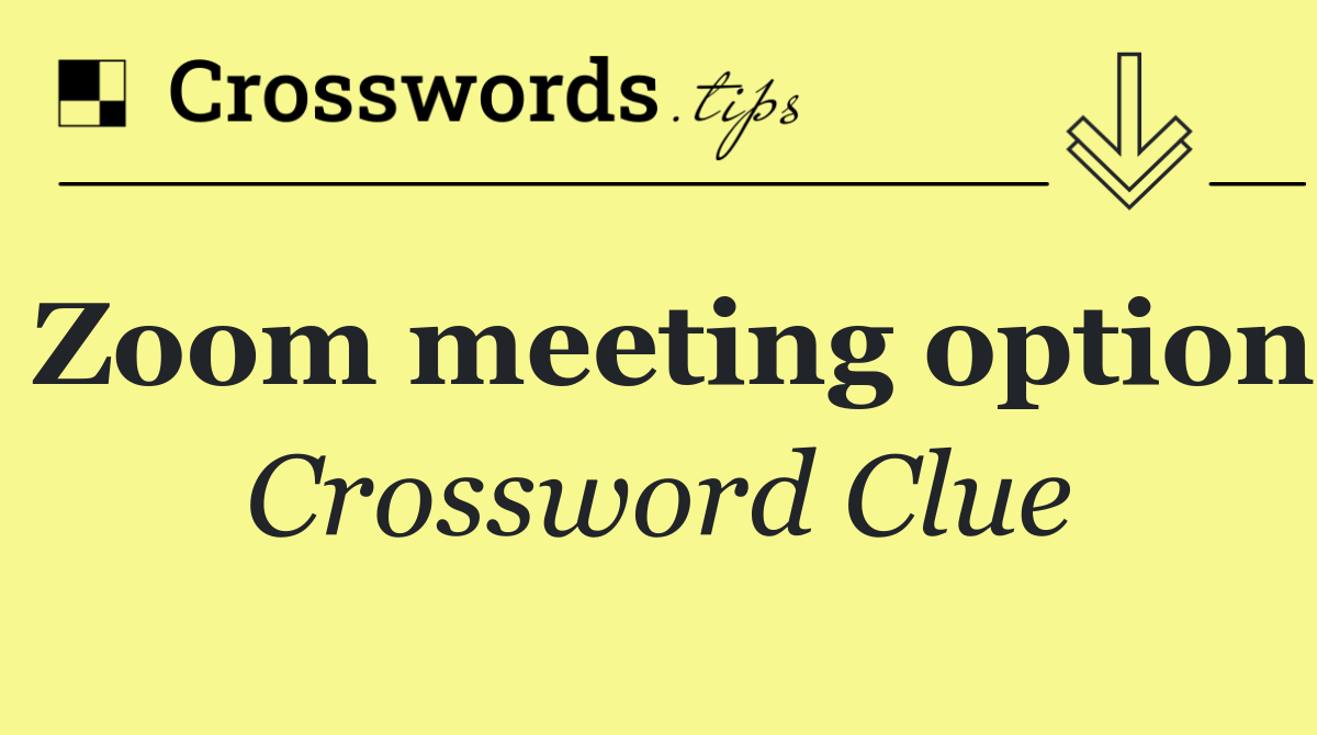 Zoom meeting option