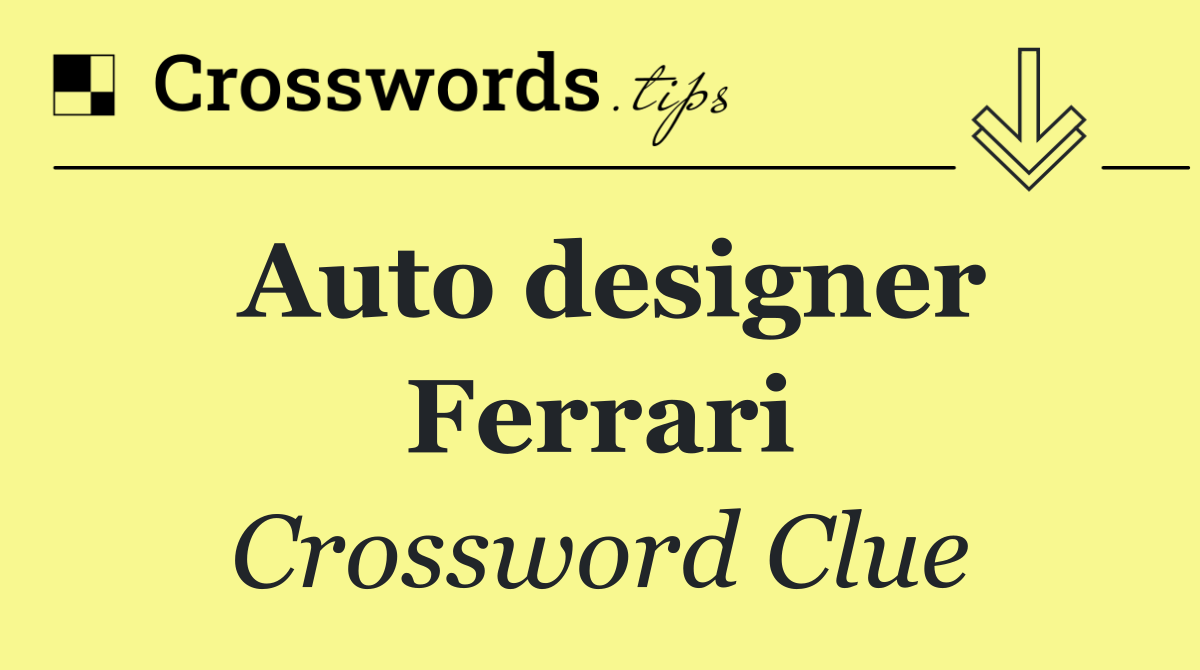 Auto designer Ferrari