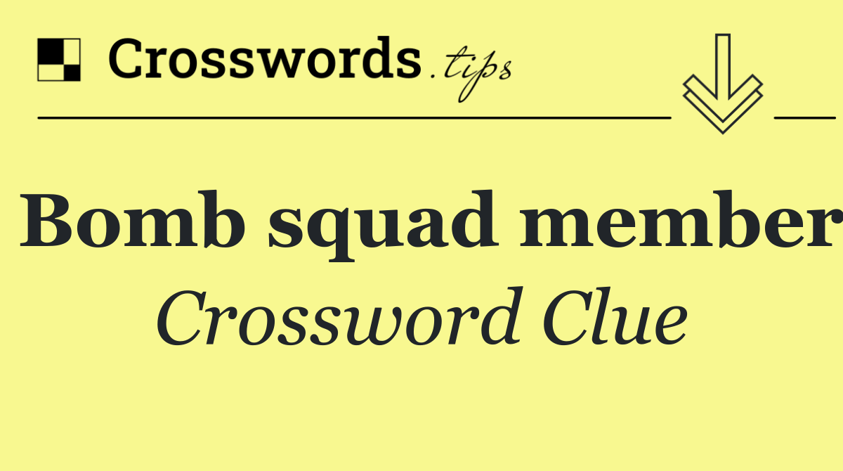 Bomb squad member