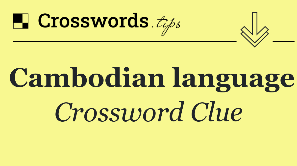 Cambodian language