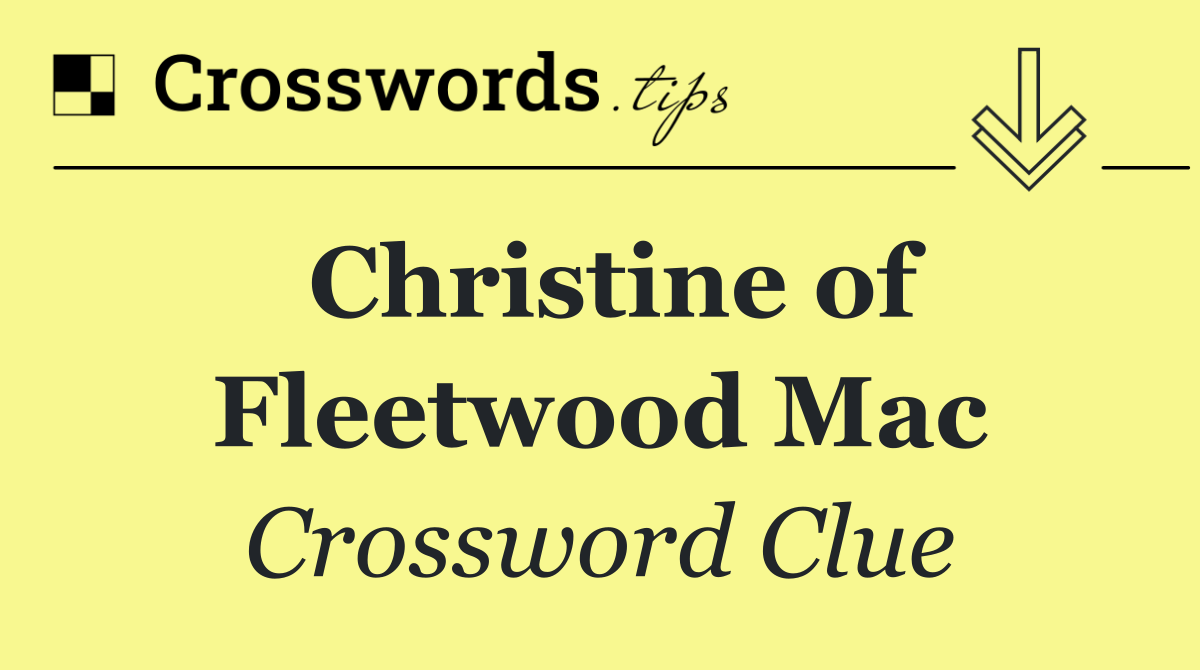 Christine of Fleetwood Mac