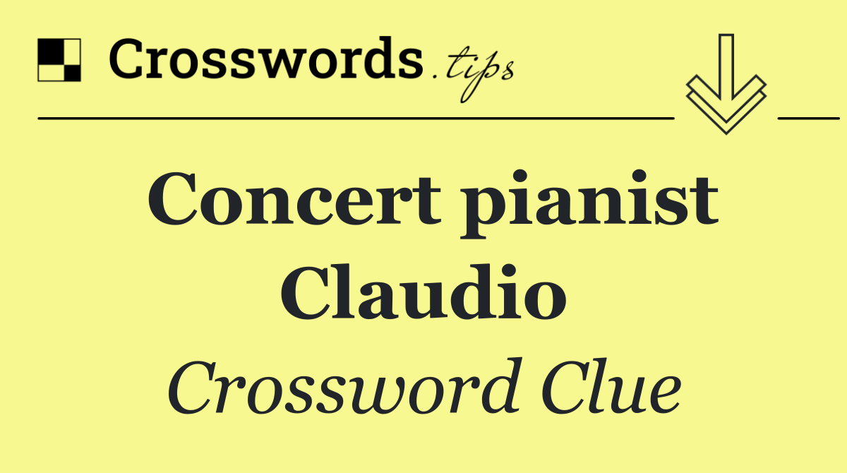 Concert pianist Claudio