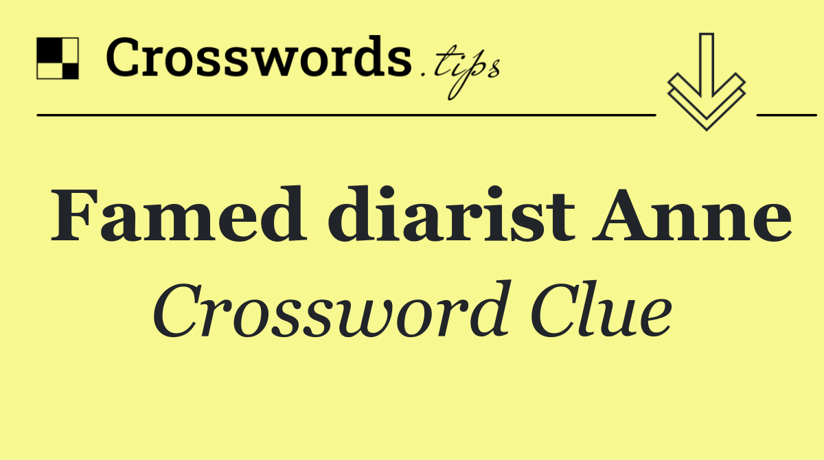 Famed diarist Anne