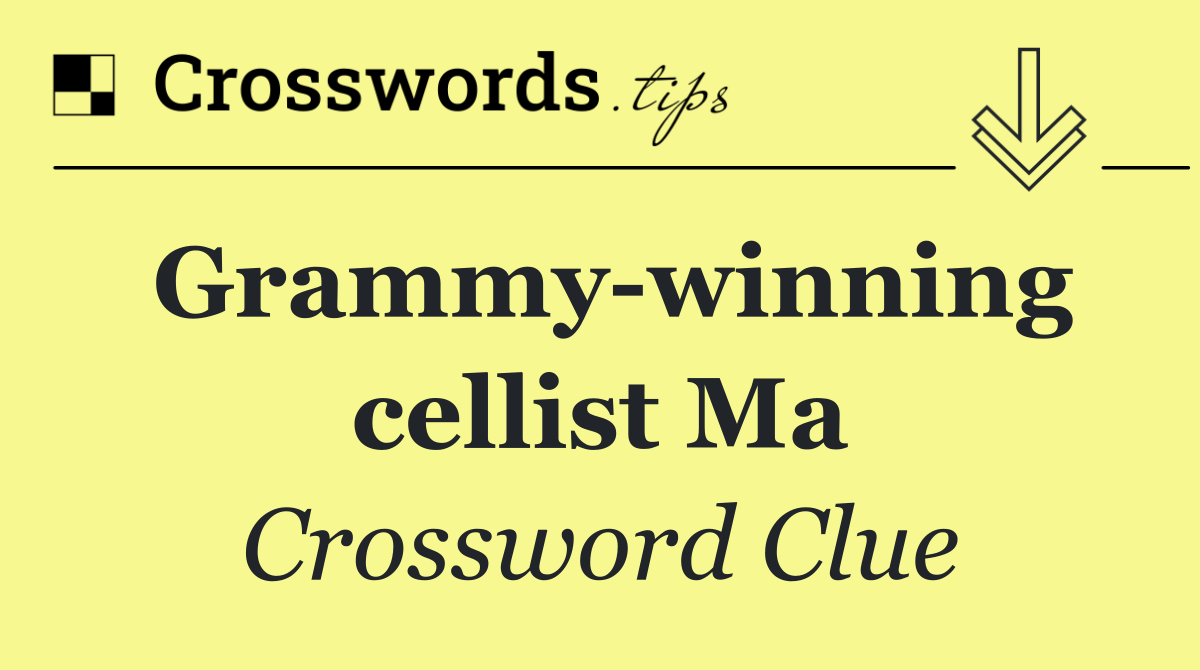 Grammy winning cellist Ma