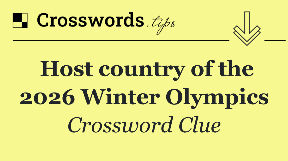 Host country of the 2026 Winter Olympics