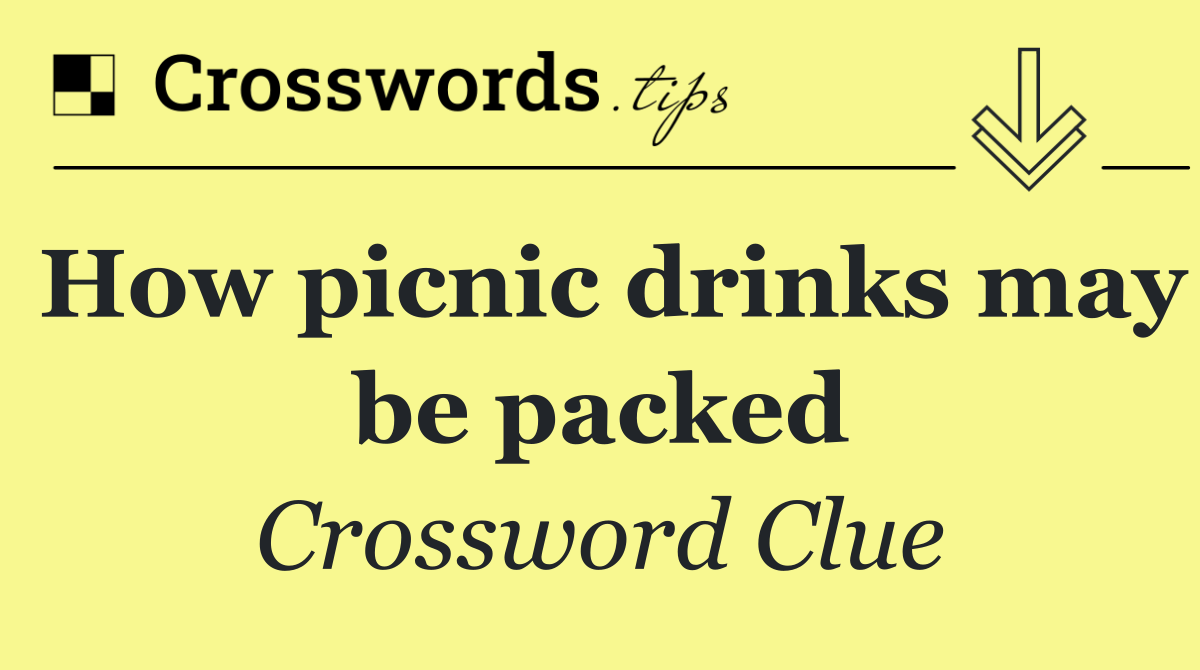 How picnic drinks may be packed