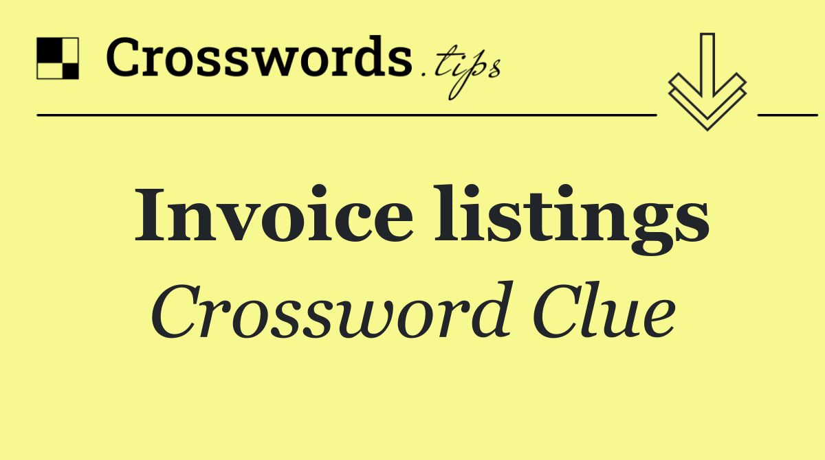 Invoice listings