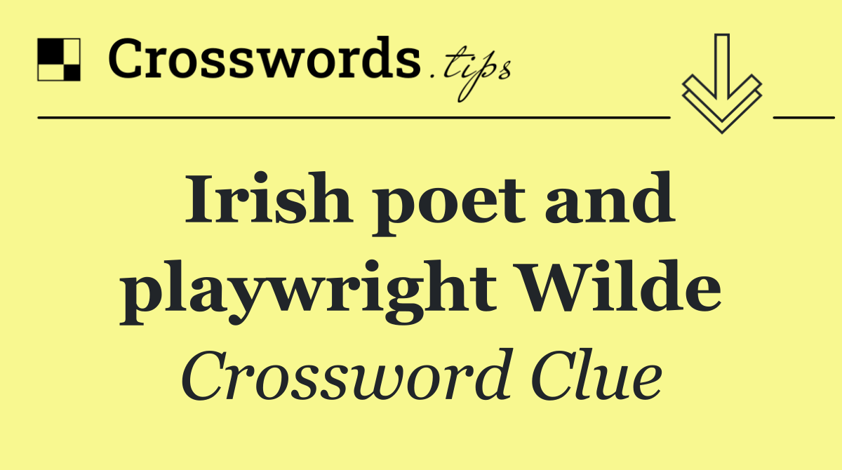 Irish poet and playwright Wilde